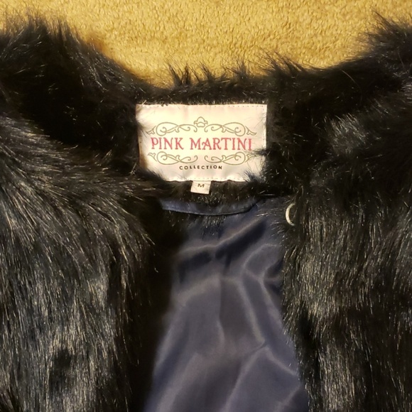 🎉 HP 🎉Pink Martini Blue faux fur jacket - Picture 2 of 4